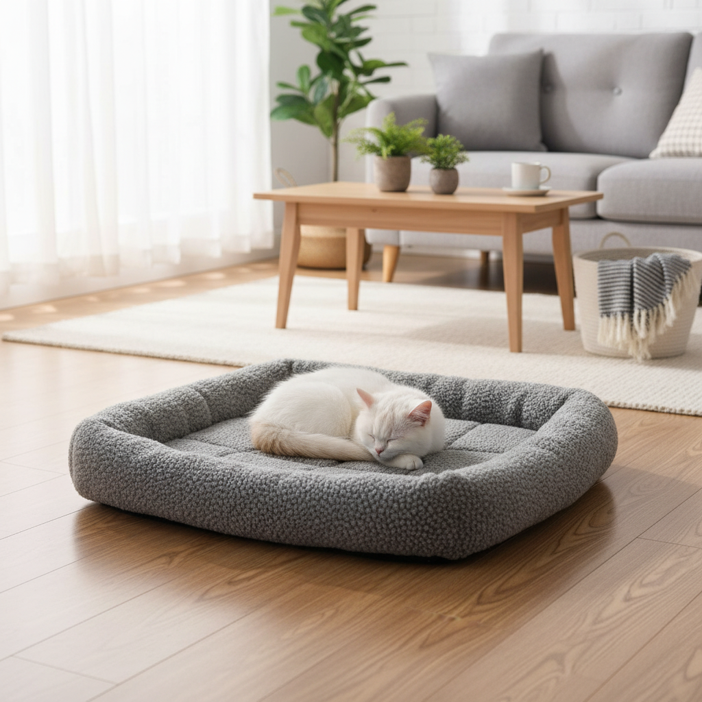 Lamb Wool Pet Bed in Use